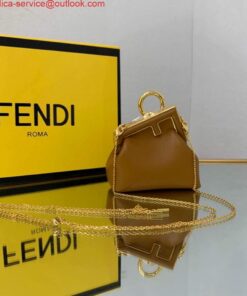 Replica Fendi Nano First Charm Shoulder Bag 7AS051 Tan