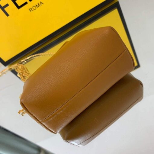 Replica Fendi Nano First Charm Shoulder Bag 7AS051 Tan 8