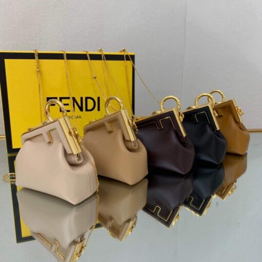 Replica Fendi Nano First Charm Shoulder Bag 7AS051 Tan 9