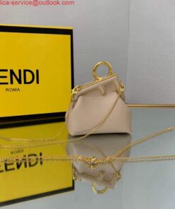Replica Fendi Nano First Charm Shoulder Bag 7AS051 Light Pink