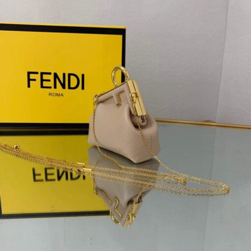 Replica Fendi Nano First Charm Shoulder Bag 7AS051 Light Pink 4