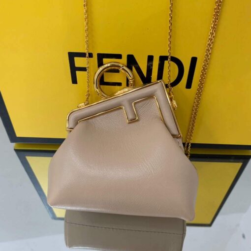 Replica Fendi Nano First Charm Shoulder Bag 7AS051 Light Pink 5