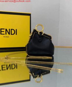 Replica Fendi Nano First Charm Shoulder Bag 7AS051 Black