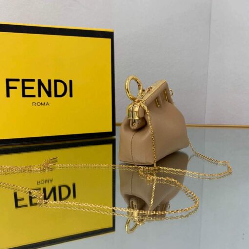 Replica Fendi Nano First Charm Shoulder Bag 7AS051 Apricot 3