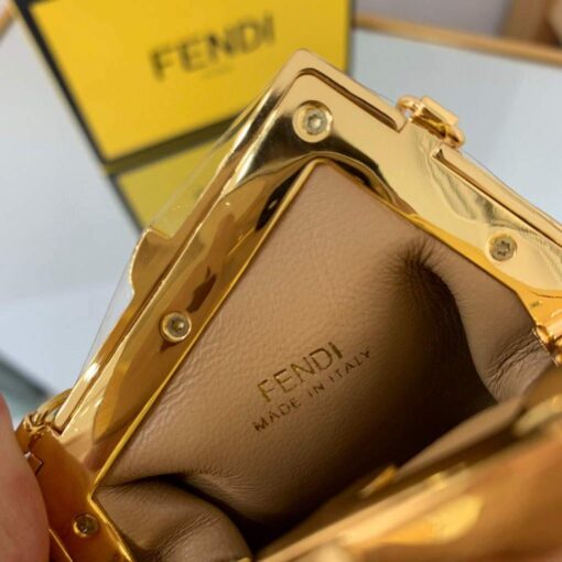 Replica Fendi Nano First Charm Shoulder Bag 7AS051 Apricot 8
