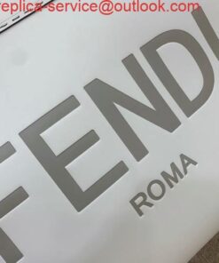 Replica Fendi 8BH372 FENDI Large Sunshine Shopper Bag White Leather