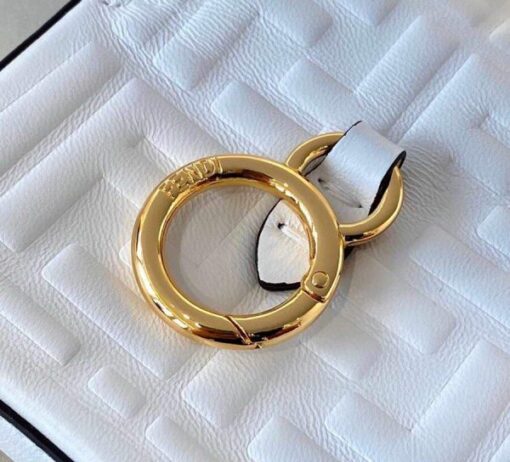 Replica Fendi 7AR844 Nano Baguette Charm White Nappa Leather 4