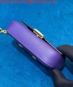 Replica Fendi 7AR844 Nano Baguette Charm Purple Nappa Leather 2