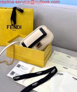 Replica Fendi 70213 Easy Baguette Leather Handbag White