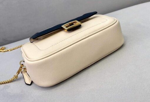 Replica Fendi 70213 Easy Baguette Leather Handbag White 3
