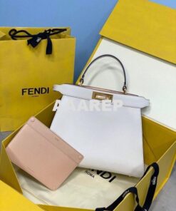 Replica Fendi 70193 Peekaboo ISEEU MEDIUM White Leather Bag
