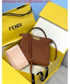 Replica Fendi 70193 Peekaboo ISEEU MEDIUM Brown Leather Bag