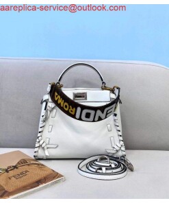 Replica Fendi 5510S Peekaboo Iconic Essentially White Leather Bag
