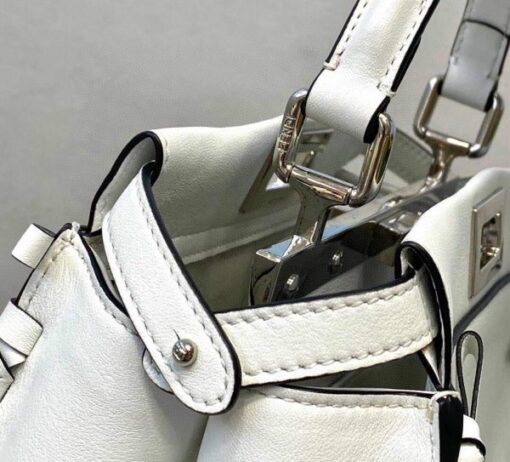 Replica Fendi 5510S Peekaboo Iconic Essentially White Leather Bag 7