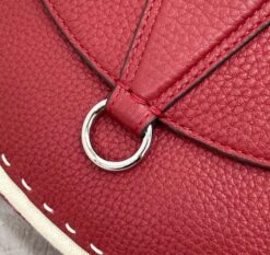 Replica Fendi 655 Fendi Moonlight Shoulder Saddle Leather Bag Red 2