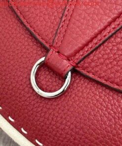 Replica Fendi 655 Fendi Moonlight Shoulder Saddle Leather Bag Red 2