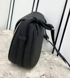 Replica Fendi 655 Fendi Moonlight Shoulder Saddle Leather Bag Black 2