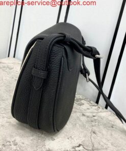 Replica Fendi 655 Fendi Moonlight Shoulder Saddle Leather Bag Black 2