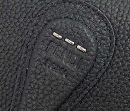 Replica Fendi 655 Fendi Moonlight Shoulder Saddle Leather Bag Black 4