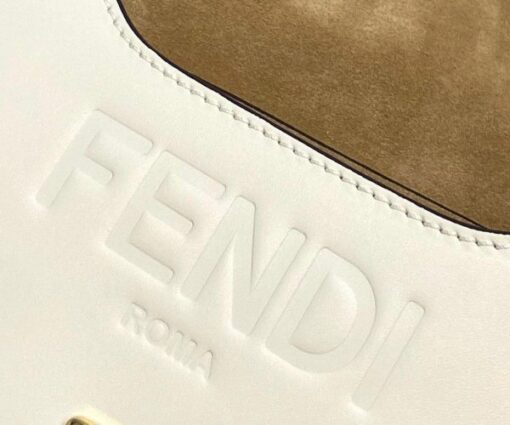 Replica Fendi 8BT346 Moonlight Shoulder White Leather Bag 5