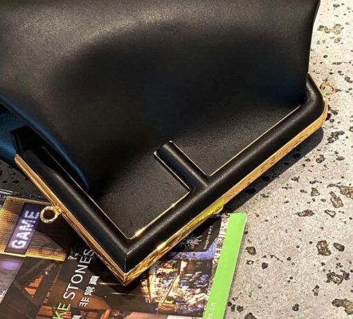 Replica Fendi 8BP127 FENDI FIRST Medium Black leather bag 2