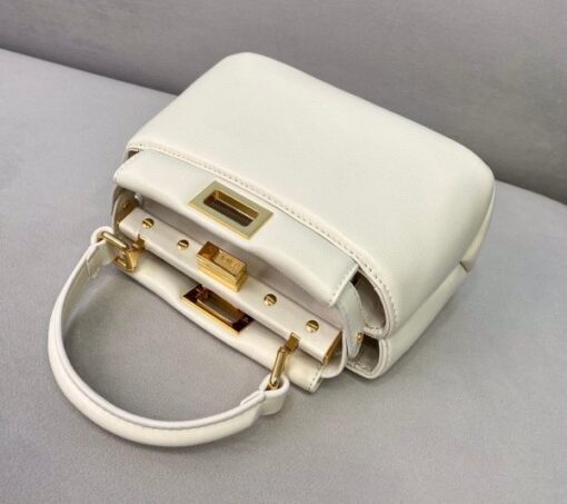 Replica Fendi 8BN320 Peekaboo ICONIC XS White Nappa Leather 8328 Bag 3