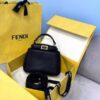 Replica Fendi 8BN244 Peekaboo Iconic MINI White Leather 8315 Bag 9