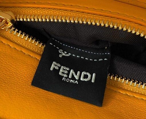 Replica Fendi 8BN244 Peekaboo Iconic Mini Orange Nappa Leather Bag 7