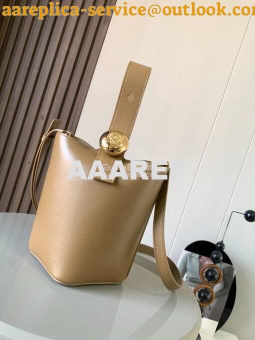 Replica Loewe Mini Pebble Bucket Bag In Mellow Calfskin 973618 Sand