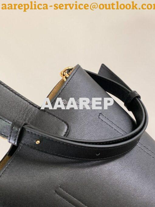 Replica Loewe Mini Pebble Bucket Bag In Mellow Calfskin 973618 Black 5