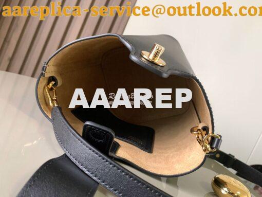 Replica Loewe Mini Pebble Bucket Bag In Mellow Calfskin 973618 Black 8