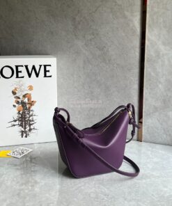 Replica Loewe Mini Hammock Hobo bag in classic calfskin A538G13 Purple
