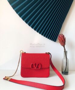 Replica Valentino Vsling Grainy Calfskin Shoulder Bag SW0B0F0 Red