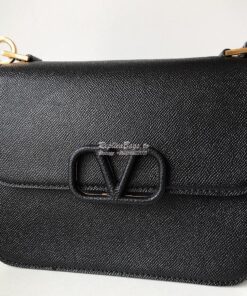Replica Valentino Vsling Grainy Calfskin Shoulder Bag SW0B0F0 Black 2
