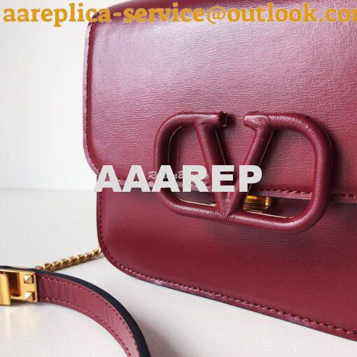Replica Valentino Small Vsling Shiny Calfskin Shoulder Bag TW2B0F01 Ra 3