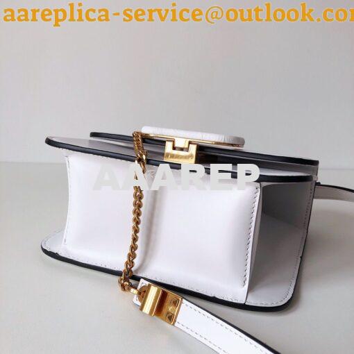 Replica Valentino Small Vsling Shiny Calfskin Shoulder Bag TW2B0F01 Wh 6