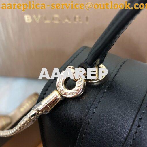 Replica Bvlgari Serpenti Forever Flap Cover Bag with Handle 284537 Bla 8