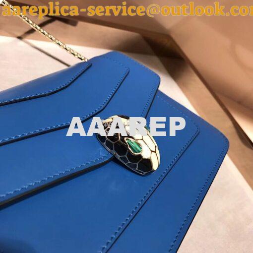 Replica Bvlgari Serpenti Forever Flap Cover Bag 280177 Blue 5