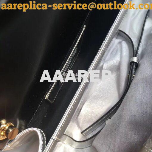 Replica Bvlgari Serpenti Forever Flap Cover Bag in Metallic Silver 397 7