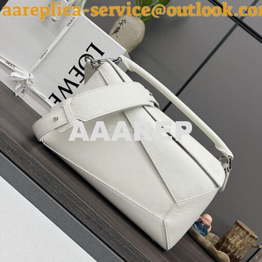 Replica Loewe Medium Puzzle Bag In Soft Grained Calfskin B510P49 White