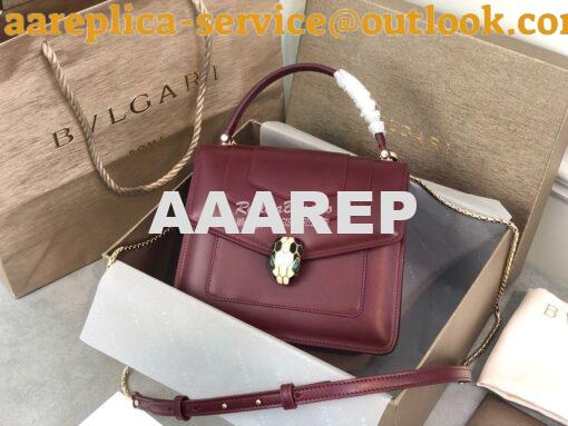 Replica Bvlgari Serpenti Forever Flap Cover Bag with Handle 284537 Cla 4