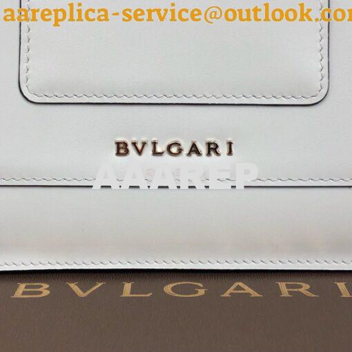 Replica Bvlgari Serpenti Forever Flap Cover Bag with Handle 284537 Whi 5