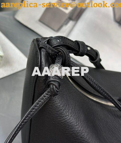 Replica Loewe Mini Hammock Hobo bag in classic calfskin A538G13 Black 6