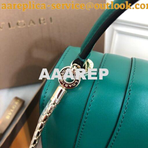Replica Bvlgari Serpenti Forever Flap Cover Bag with Handle 284537 Gre 8