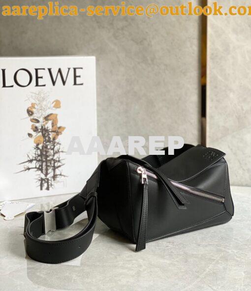Replica Loewe Small Puzzle Bumbag In Classic Calfskin B510P35 Black 2