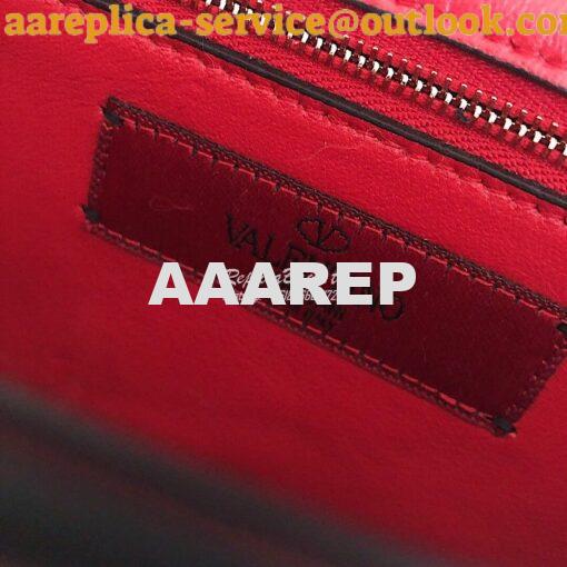 Replica Valentino Garavani Rockstud Spike Patent Leather Bag Red 6