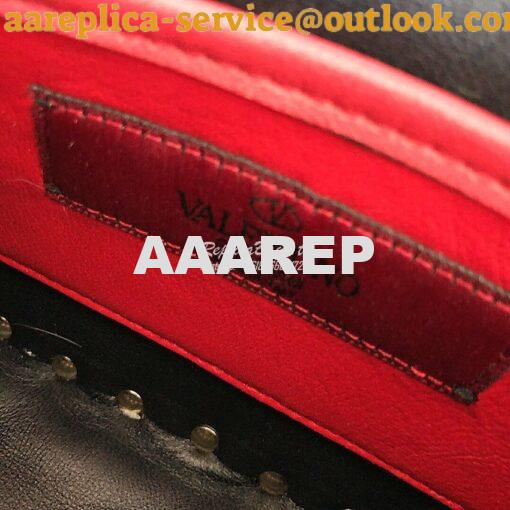 Replica Valentino Garavani Rockstud Spike Patent Leather Chain bag Bla 17