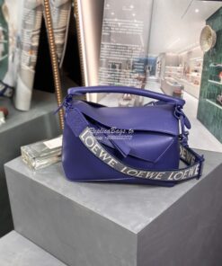 Replica Loewe Small Puzzle Bag In Satin Calfskin With Tonal Coloured H