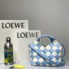 Replica Loewe Woven Basket Bag 66081 White/Pink 11