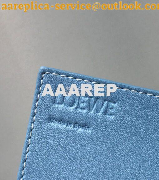 Replica Loewe Mini Woven Basket Bag 66082 White/Blue 8
